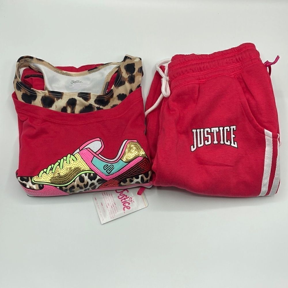 Justice Girls Long Sleeve Graphic Shirt & Joggers 2-Piece Set Size XL Plus 16-18